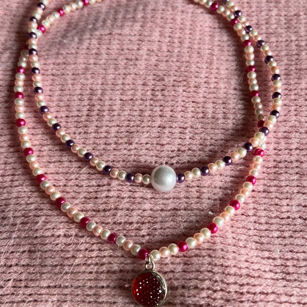 Set Choker, pink, purple